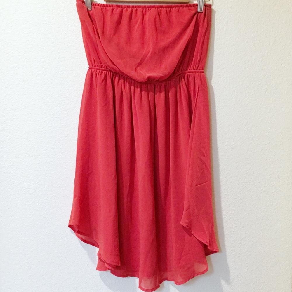 One Clothing Strapless Chiffon Dress